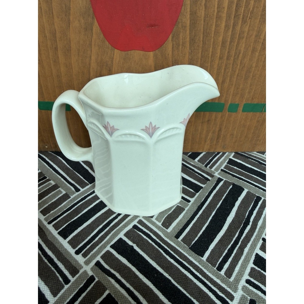 Steelite International England Creamer Pitcher Octagon Pink Floral White 4in